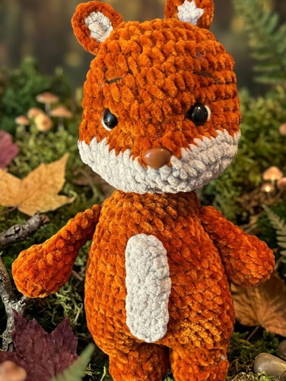 Plush Orange Chipmunk Stuffed Animal - Soft Chenille